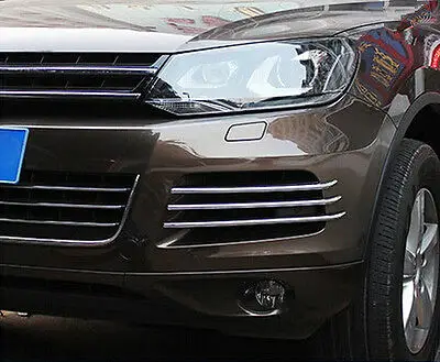 Хромированная сетчатая решетка крышка Накладка на передний противотуманный светильник для VW Touareg 2011