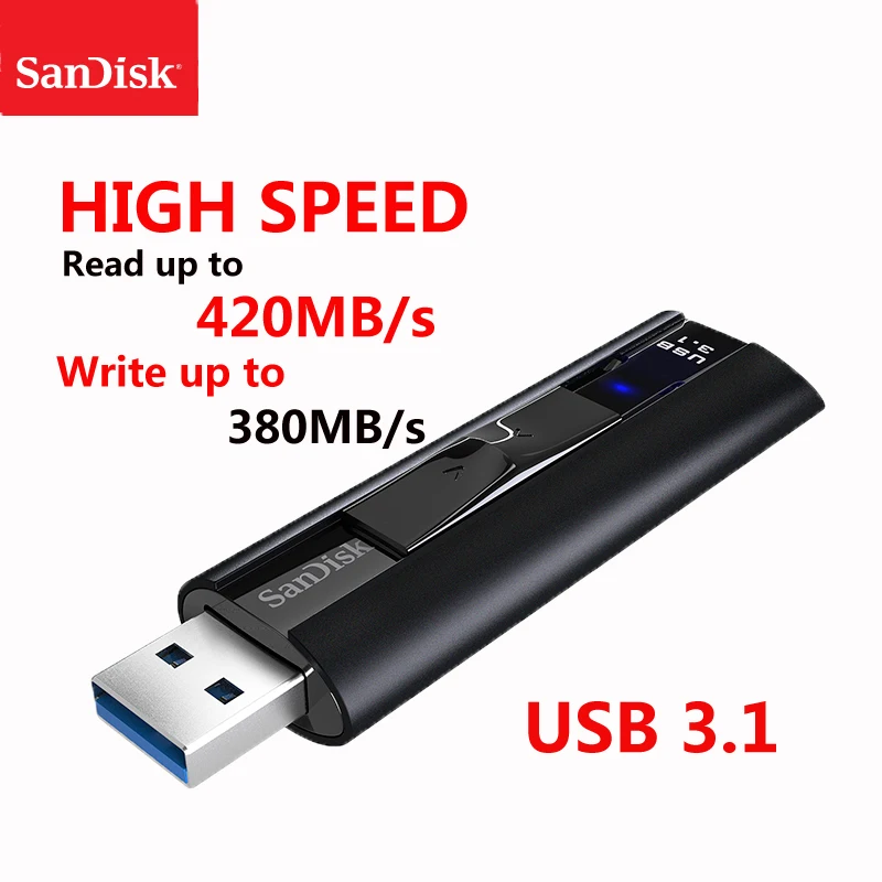 SanDisk CZ880 Extreme PRO 128 ГБ USB 3 1 твердотельный флеш накопитель 256 Высокая скорость 420