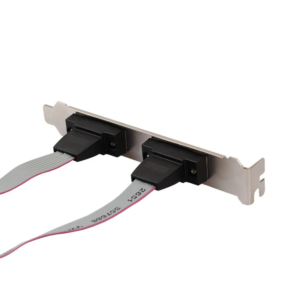 Dual DB9 IDC 10 PIN Cable SinLoon 2xDB9(RS232) Pin Male With Bracket Panel To 10 (5)