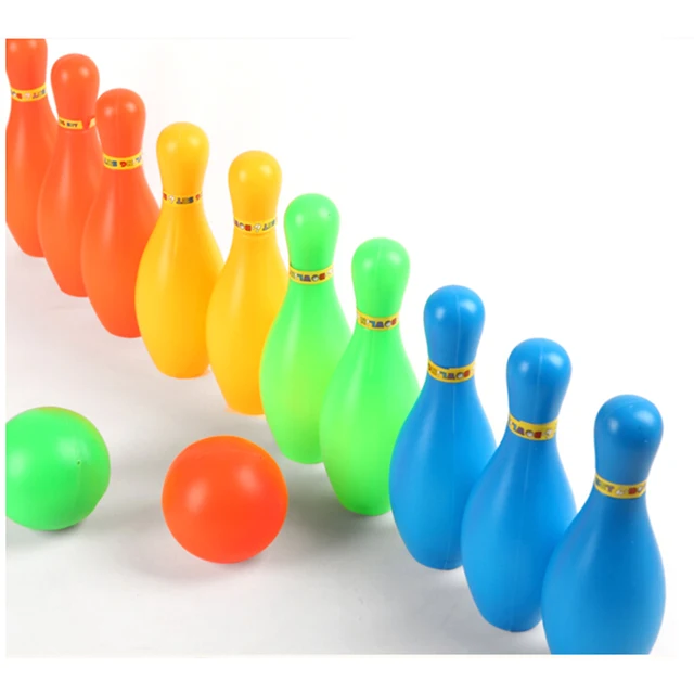 Best Price Kids Plastic Bowling Set 11cm High Mini Interaction Leisure Educational Toys with Ball and Pins For Kids Funny Toy Sports