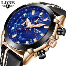LIGE Mens Watches Top Brand Luxury Quartz Watch Men Casual Leather Military Waterproof Sport Chronograph Watch Relogio Masculino LIGE Mens Watches Top Brand Luxury Quartz Watch Men Casual Leather Military Waterproof Sport Chronograph Watch Relogio Masculino