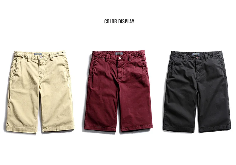 Oufisun летние новые хлопковые мужские шорты кэжуал Sim Fit однотонные 3 цвета доступны по колено брендовые обшитые мужские шорты высокого качества