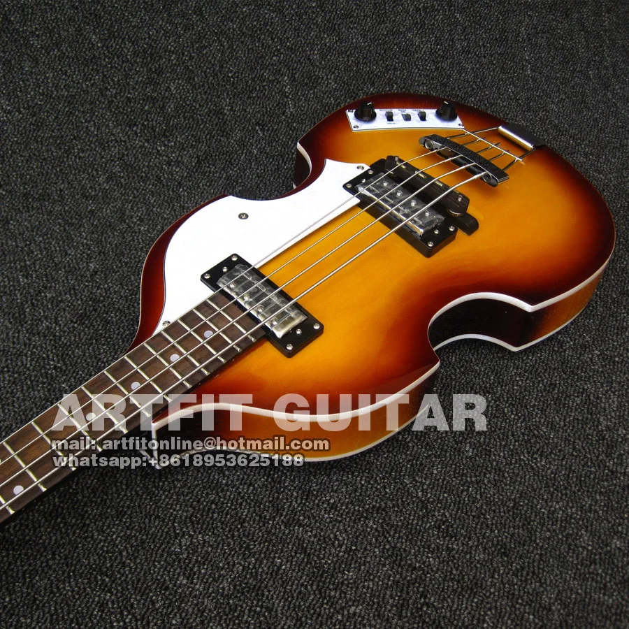 Giggle 1969 CT Современная 500/1 Sunburst Deluxe 4 струнная электрическая скрипка полуакустическая бас-гитара