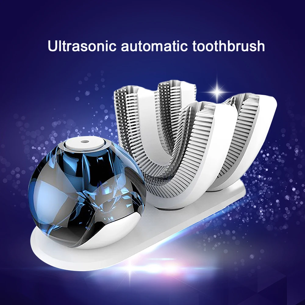 

360 Degree Automatic Electric Toothbrush Silicone Dental Toothbrush USB Rechargeable U Shape Brush Teeth Whitening Or Toothpaste