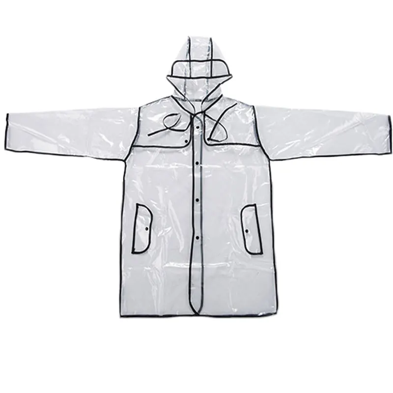 

Clear Vinyl See Through Raincoat Women Transparent Rain Coat PVC Raincoat Jacket