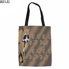 Женская сумка, модная женская сумка, Брезентовая, 3D печать, сумки на плечо для леди, большая сумка, парусиновые сумки для покупок