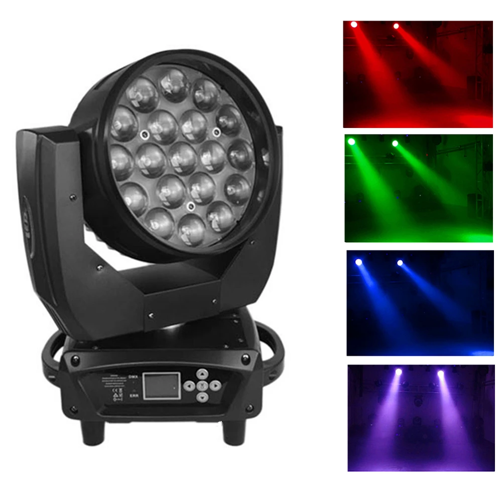 2 шт./Лот 19x15 Вт Светодиодный прожектор с движущейся головкой/DMX512 RGBW светодиодный