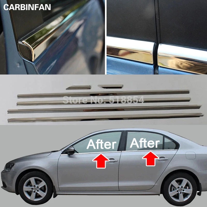 

Free Shipping Stainless Steel Bottom Window Sill Trim Trims Cover 6Pcs/Set For Volkswagen VW Jetta 6 MK6 2012 2013