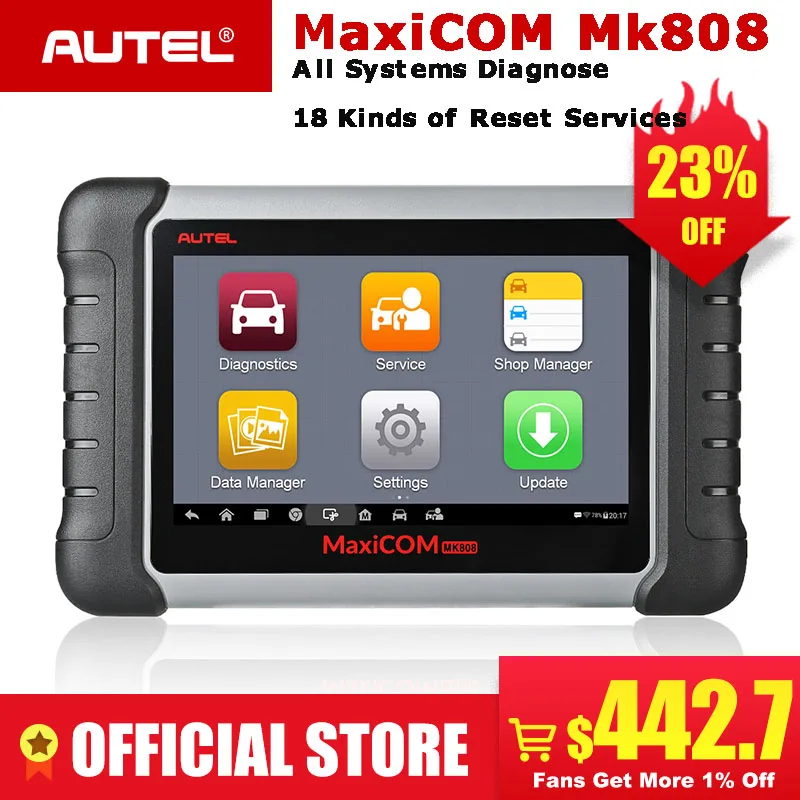 

Autel MaxiCOM MK808 OBDII Automotive Scanner IMMO EPB SAS BMS TPMS DPF Service diagnostic tool MD802 All System + MaxiCheck Pro