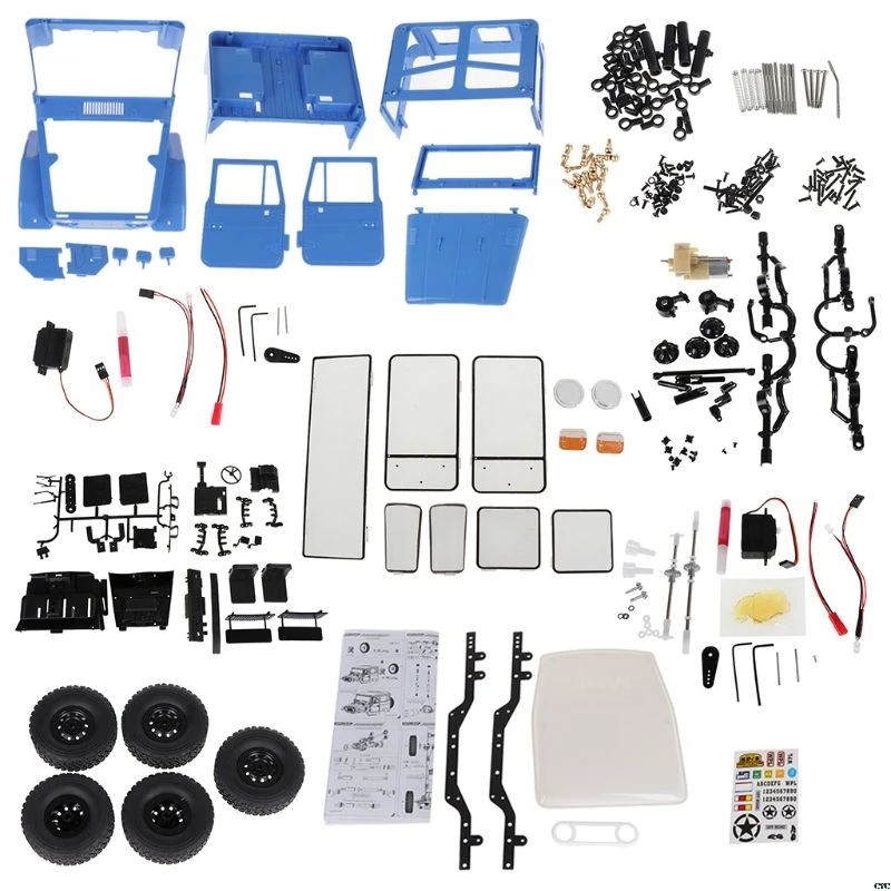 WPL C34 комплект/WPL C34 комплект версия 1:16 FJ40 4WD Альпинизм внедорожник Грузовик дистанционное управление автомобиля DIY аксессуары - Цвет: WPL C-34 KIT Blue