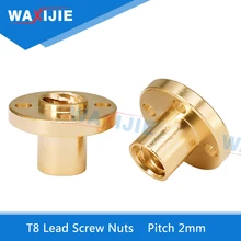 T8 Trapezoidal Nuts 8mm Part Copper Screws For Stepper Motor Lead Screw Diameter 10mm Pitch 2mm Brass 3D Printer Accessories
