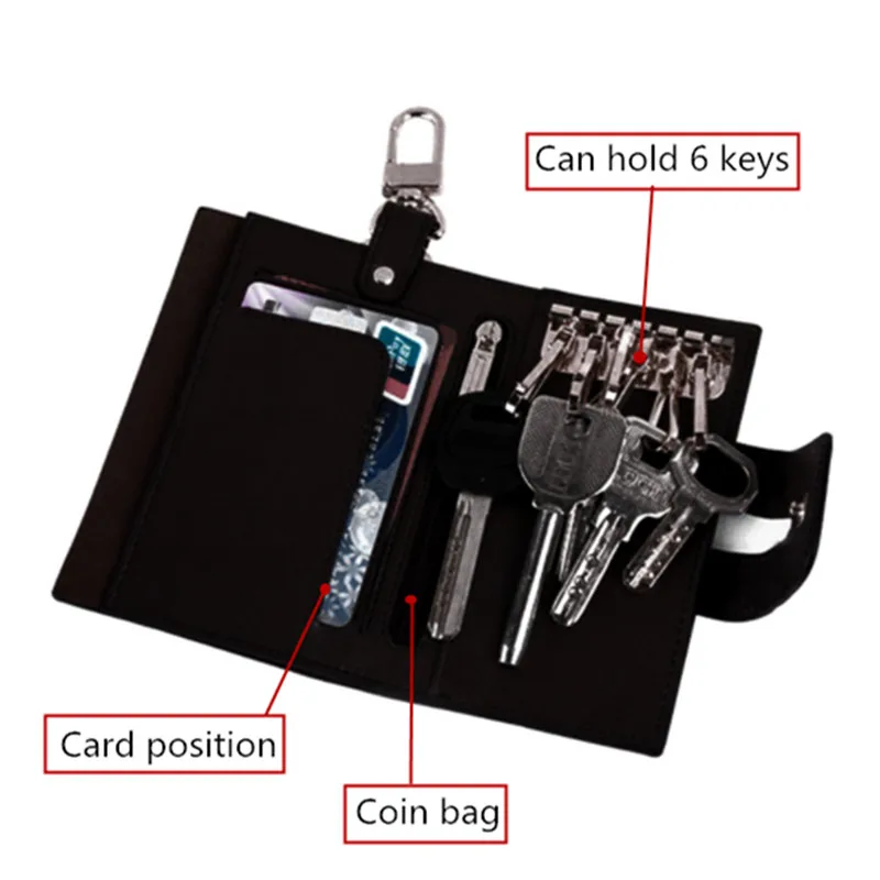 BYCOBECY кожаный бумажник ключа Для мужчин брелок Hasp ключ сумка Key Holder ключница