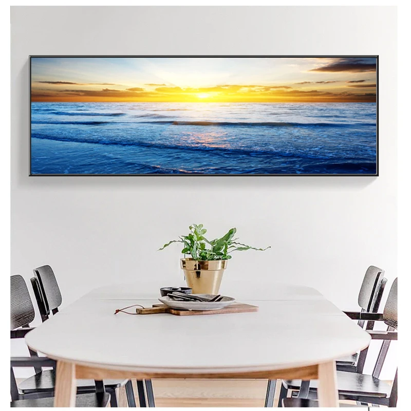 

Wall Art Poster Modern Home Decor Living Room Bedroom 1 Pieces Sea Beach Sunset Landscape Canvas Print Picture No Framework