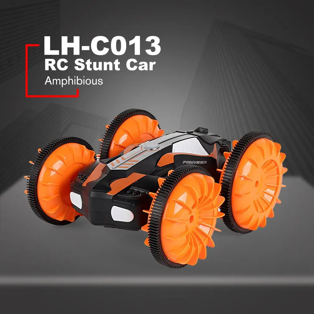 

LH-C013 2.4G Off Road Racing Climbing Amphibious RC Stunt Car Toys Waterproof 4WD Toy Remote Control 360' Rotation LED Light Car