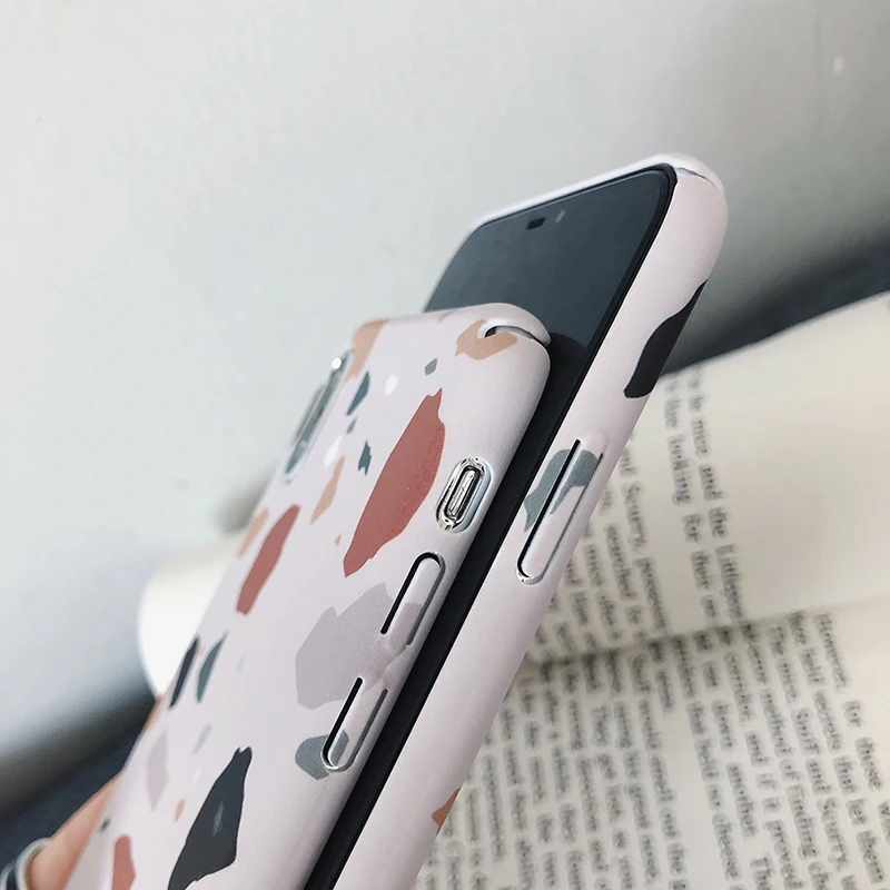 Чехлы для телефонов iphone XS MAX X XR XS художественные геометрические Цветные Блоки Матовый Жесткий чехол для iphone 6 6s 7 8 Plus задняя крышка fundas capa