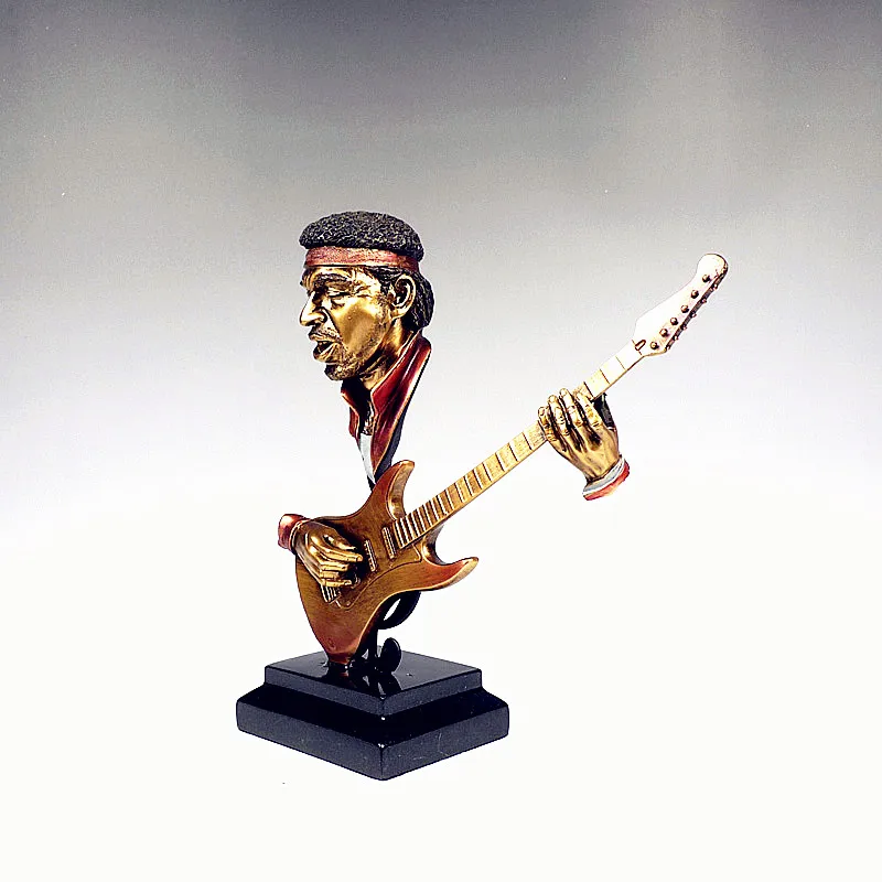 Гитара бюст статуя знаменитая музыкальная фигура лепить Континентальный рабочего стола украшения офиса смолы ремесленника музыканта L2724