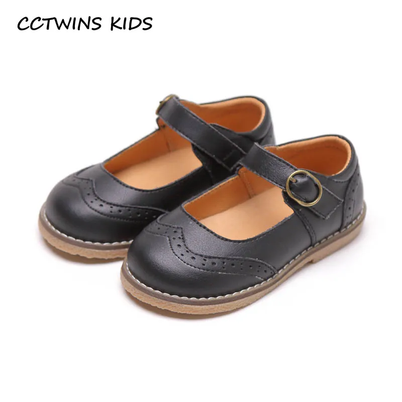 Kids Shoes Autumn Children Fashion Party Breathable Shoes Baby Soft Brand Sweet Mary Jane Girls Black Princess Flat GM23980 - Color: Black