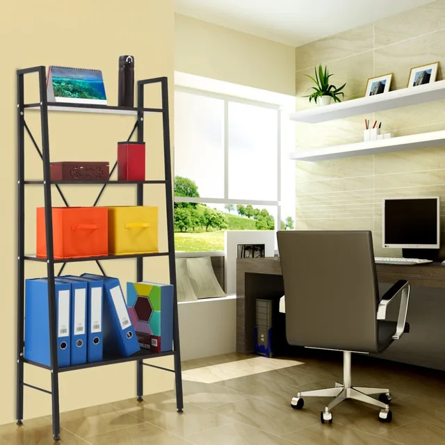 LANGRIA 4 Tier Ladder Boekenkast Opslag Planken en Display Staande ... LANGRIA 4 Tier Ladder Boekenkast Opslag Planken en Display Staande ...