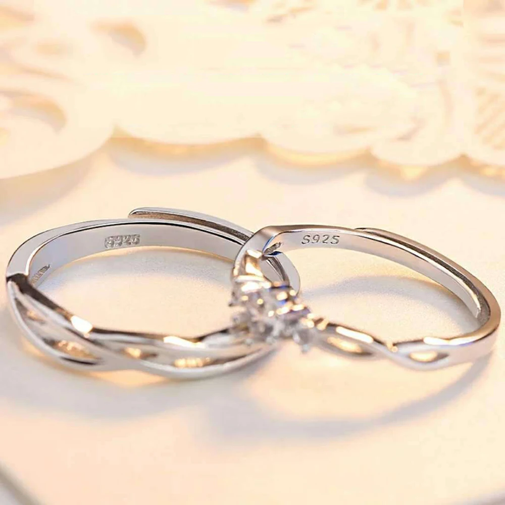 XZP S925 Циркон регулируемое кольцо полые бесконечные влюбленные пары кольца для мужчин и женщин обручальные свадебные Ювелирные изделия Подарки