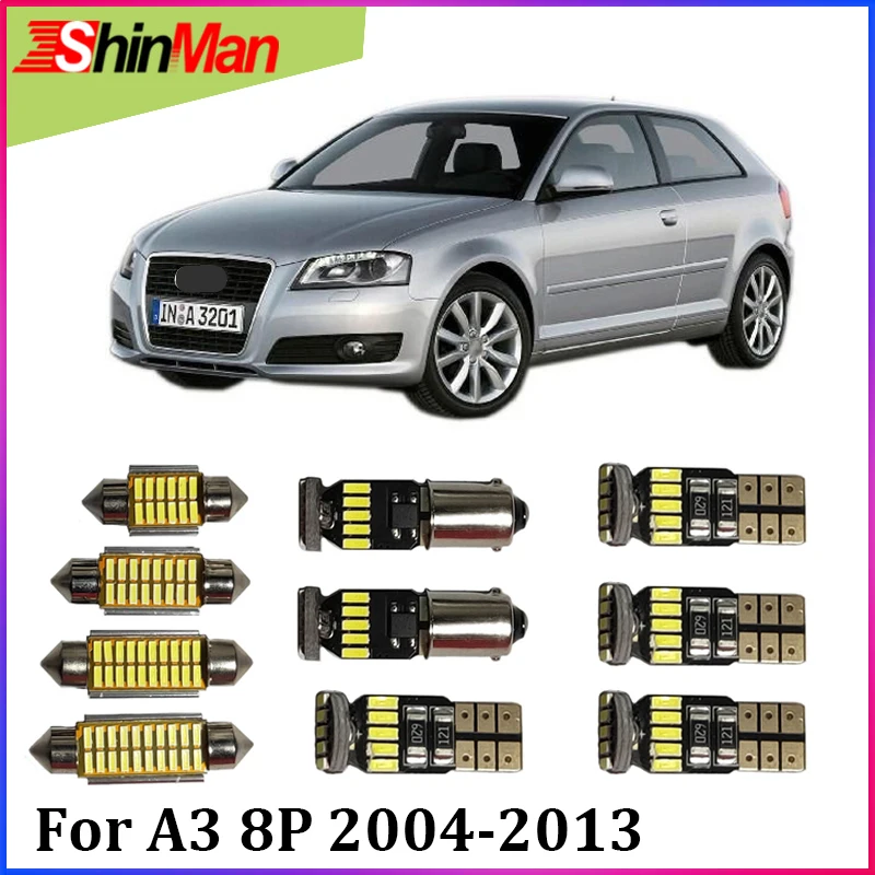 

ShinMan 12X Canbus Error Free LED Car Light Interior Light LED Kit LED Lamp Bulb For Audi A3 8P LED Interior Package 2004-2013