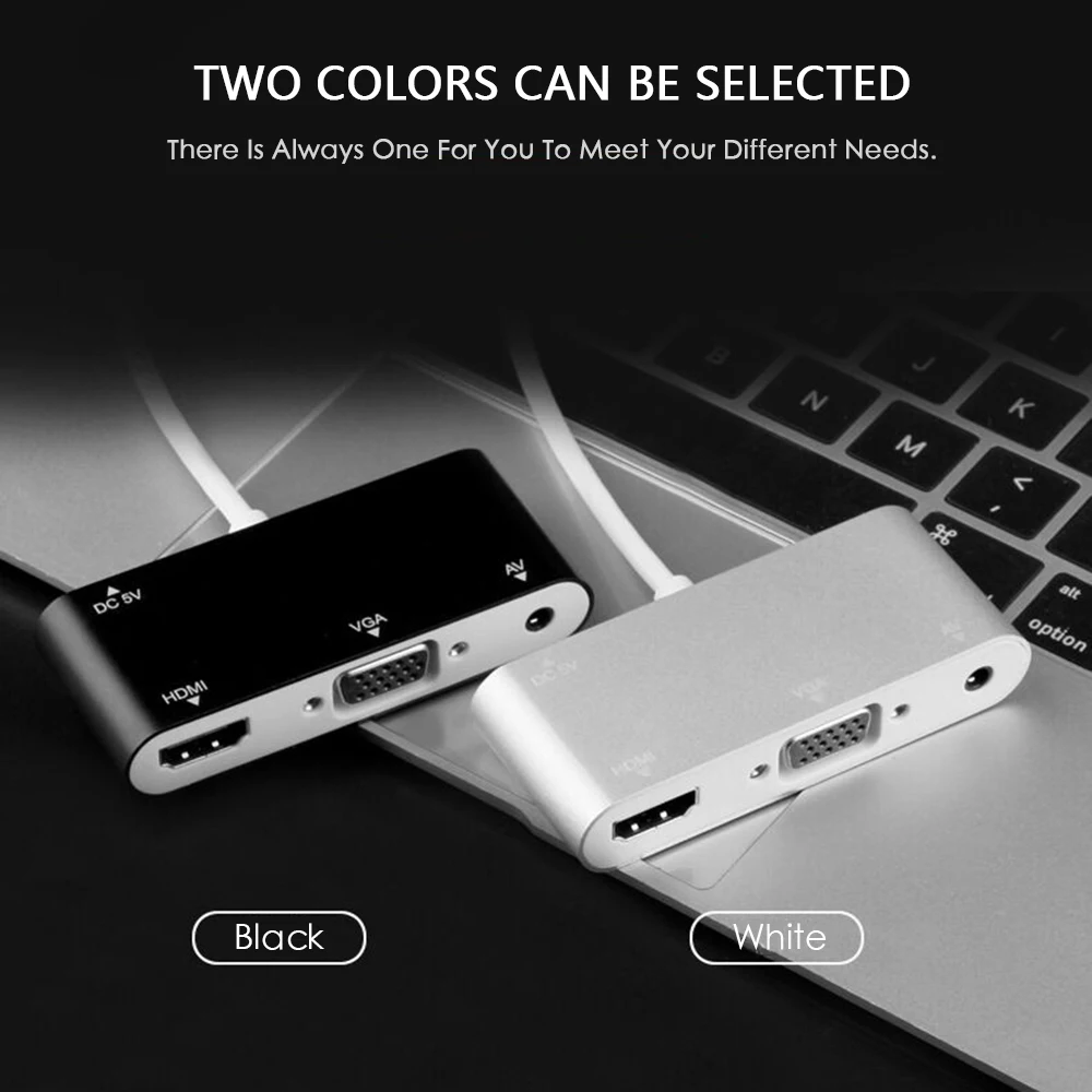 3 в 1 USB аудио адаптер HDMI VGA + видео конвертер цифровой av для iphone Xmax 8 7 plus 6S iPad