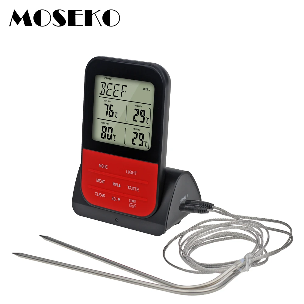 MOSEKO Digital Wireless Remote BBQ Kitchen Thermometer for Meat Food