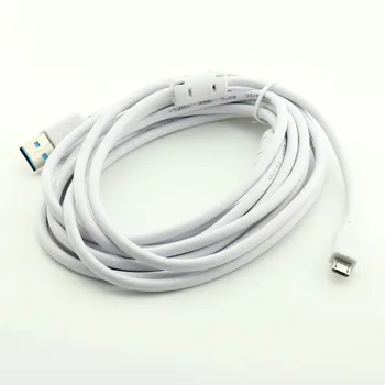 

5x Micro USB Charging Sync Data Double Magnet Ring Connector Cable Cord For Android 10FT/3M White