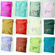 Красочные 10 шт 28*37 см китайские винтажные вышитые шелковые украшение на ткань и мешок для обуви