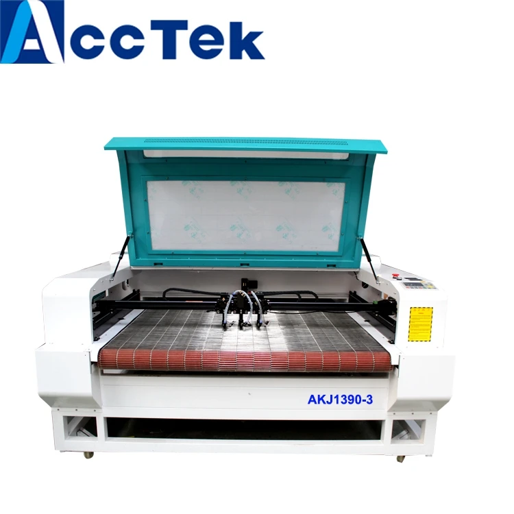 ACCTEK Автоматическая подача co2 с камерой сканирование лазерной резки для ткани