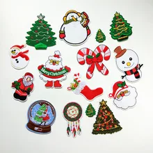 Взрывные Модели Санта Снеговик серии вышивка тканевые наклейки DIY вышитые наклейки Рождество на заказ одежда патч