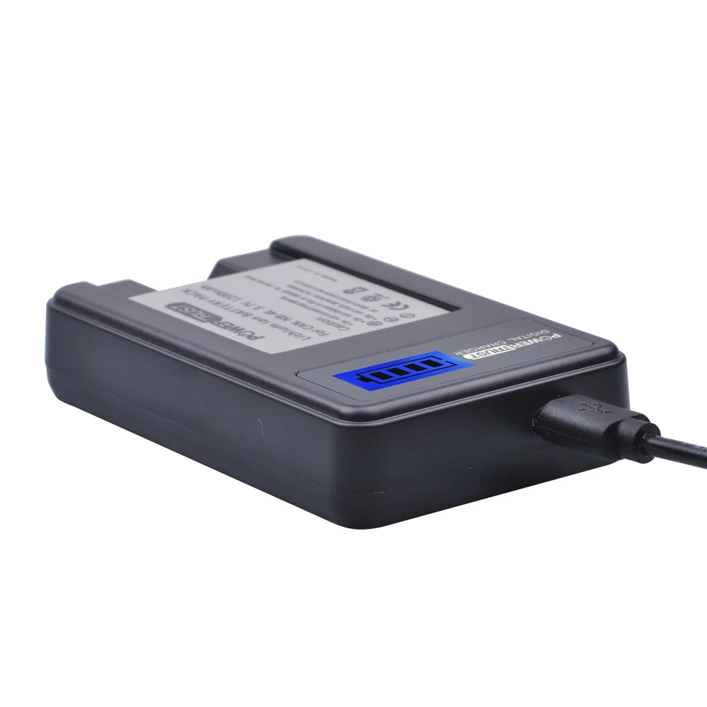 Зарядное устройство PowerTrust 2 шт. 1200 мач для телефона NB 4L NB4L + зарядное USB с жк