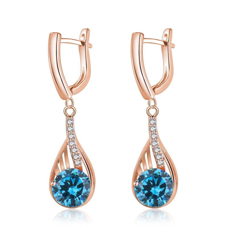 MISANANRYNE Vintage Gold Color Earrings For Women Fashion 9 Colors Austrian Crystal Dangle Wedding Jewelry | Украшения и