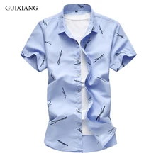 Летний стиль мужской бутик короткий рукав рубашка высококачественный Молодежный популярность тонкая короткая рубашка мужская плюс размер рубашка M-7XL