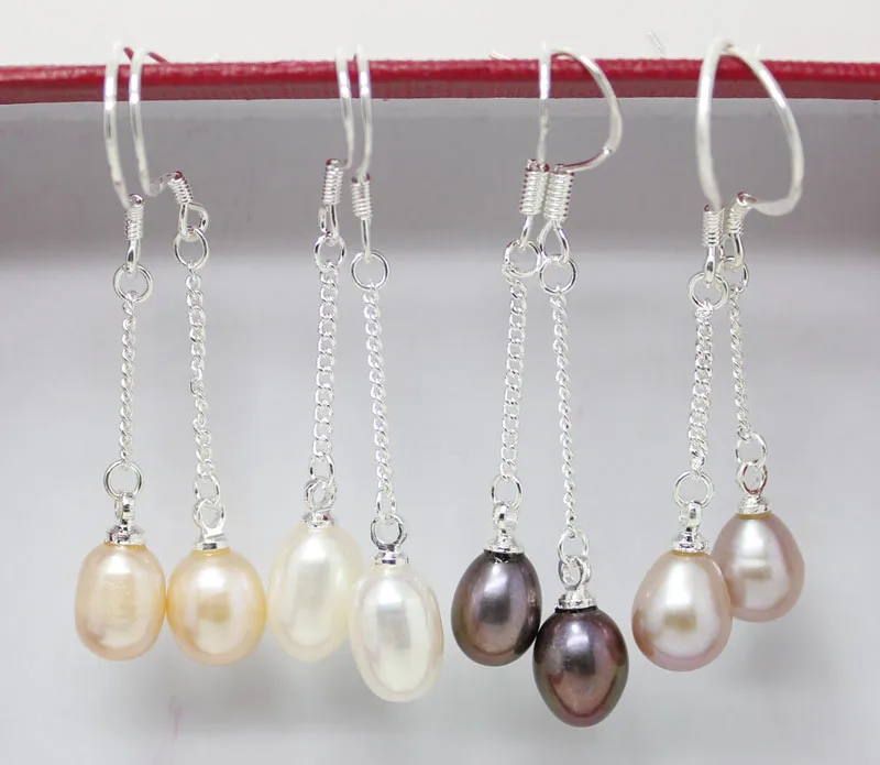 4Pairs Real White Pink Lavender Black Multi Color Pearl Earring | Украшения и аксессуары