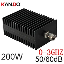 DC-3GHZ 200 Вт радиочастотный аттенюатор N штыревой в N гнездовой DC-3G 50/60DB затухание ВЧ коаксиальный разъем аттенюатор адаптер