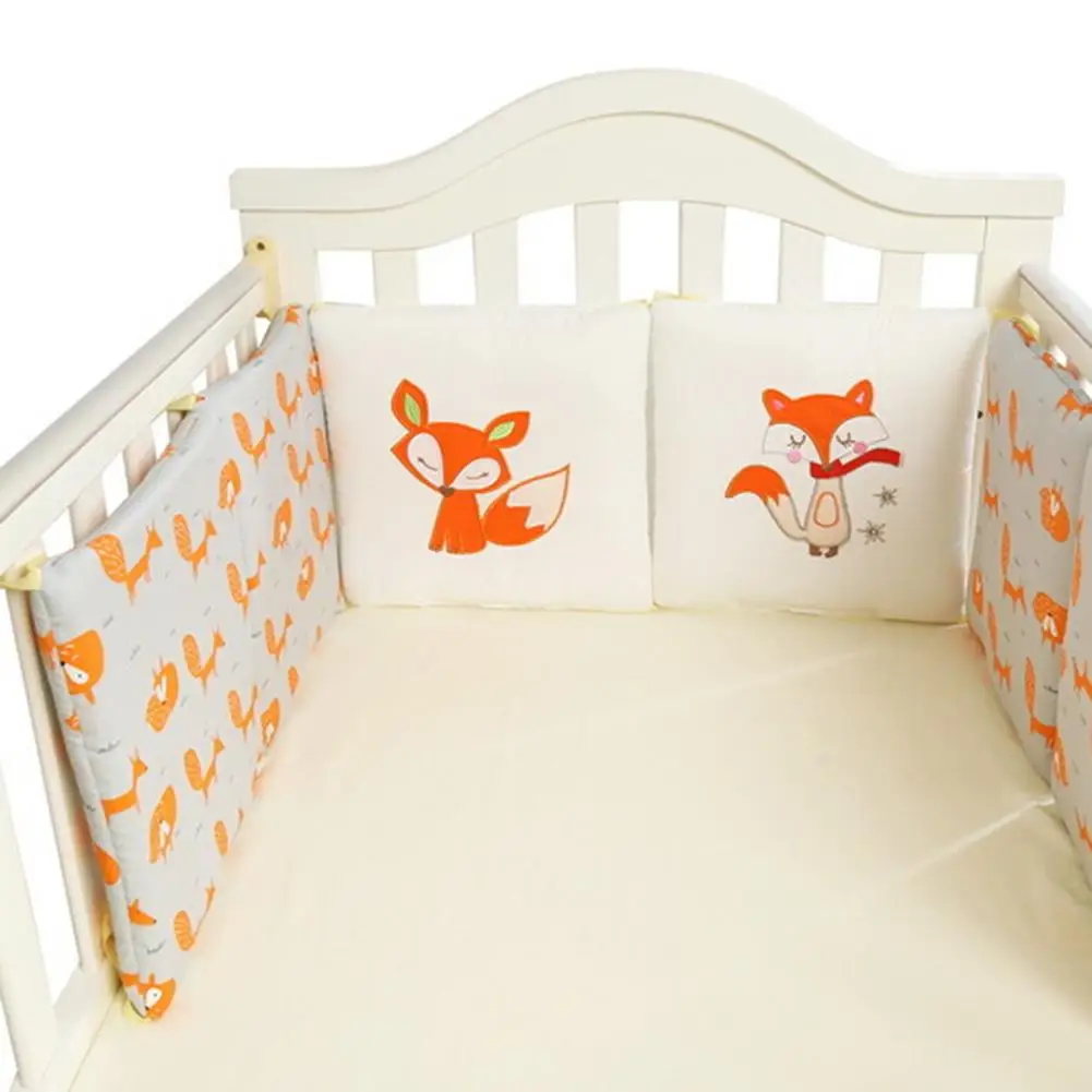

6 PCS per set 30 * 30cm cotton crib bedding bumper fence fox pattern model newborn cotton safety baby fence cloth