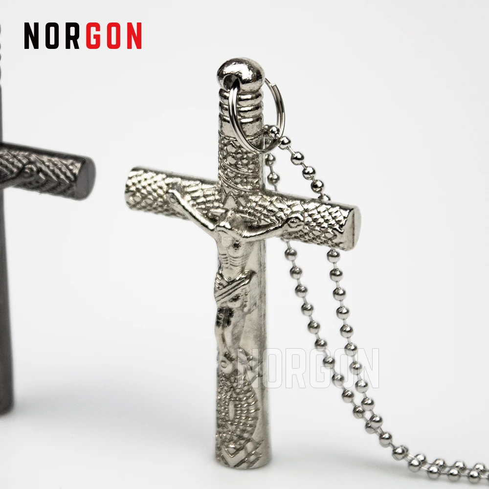 

Jesus Cross 6mm Drum Key Wrench Necklace Chain Loop Crucifix Tuner