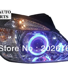 Старая версия KIA RIO ANGEL EYE фары в сборе, со сглаза и BI-XENON проектор