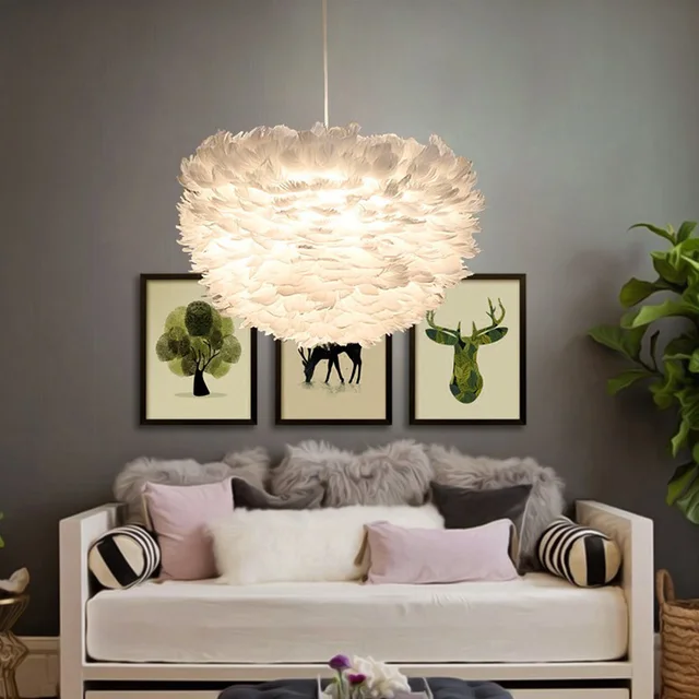 Modern White Feather Pendant Lamp Parlor Hotelroom Living Room Art Deco Hanging Lights Suspension Lighting For M pendant lighting for living room. Modern White Feather Pendant Lamp Parlor Hotelroom Living Room Art Deco Hanging Lights Suspension Lighting For M