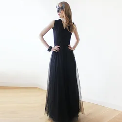 Eightree Mysterious Masquerade Evening Dress Black Elegant V-neck Prom Dress Simple Design Soft Material Custom Made Party Dress Eightree Mysterious Masquerade Evening Dress Black Elegant V-neck Prom Dress Simple Design Soft Material Custom Made Party Dress