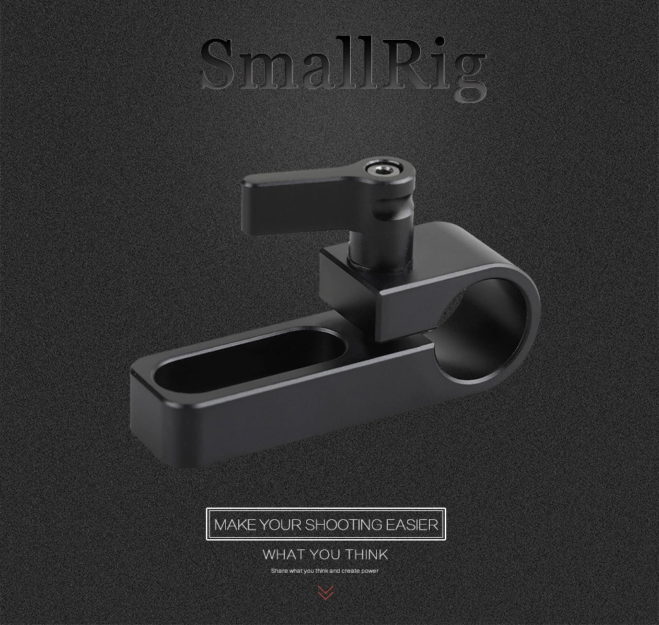 SmallRig одиночный 15 мм рельсовый зажим с длинным отверстием на пластине/клетке/ручке для расширения стержня-1549