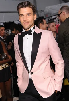 

2018 Smoke wedding suits tuxedo prom Pink Styles Custom Made Best men suits ( jacket+Pants+tie)