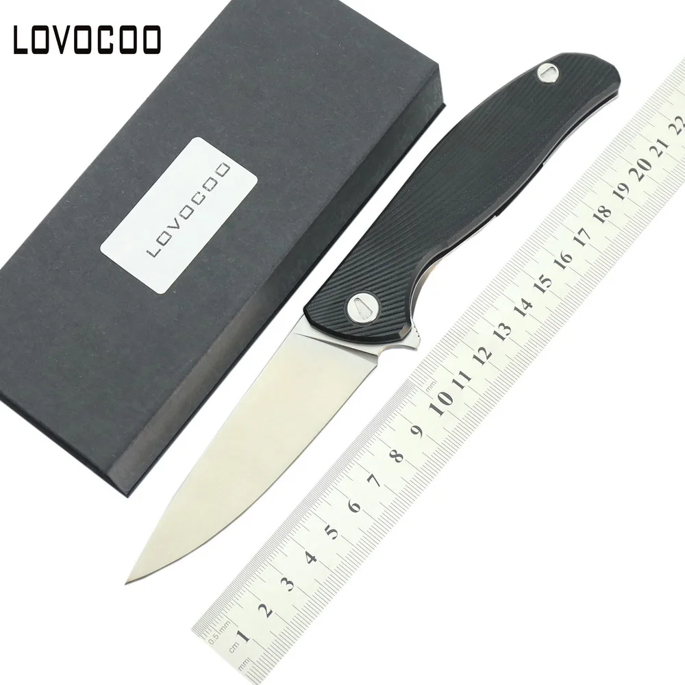 

LOVOCOO Hati 95 Flipper folding knife D2 blade G10+steel handle camping hunting EDC tools outdoor survival knife pocket knives