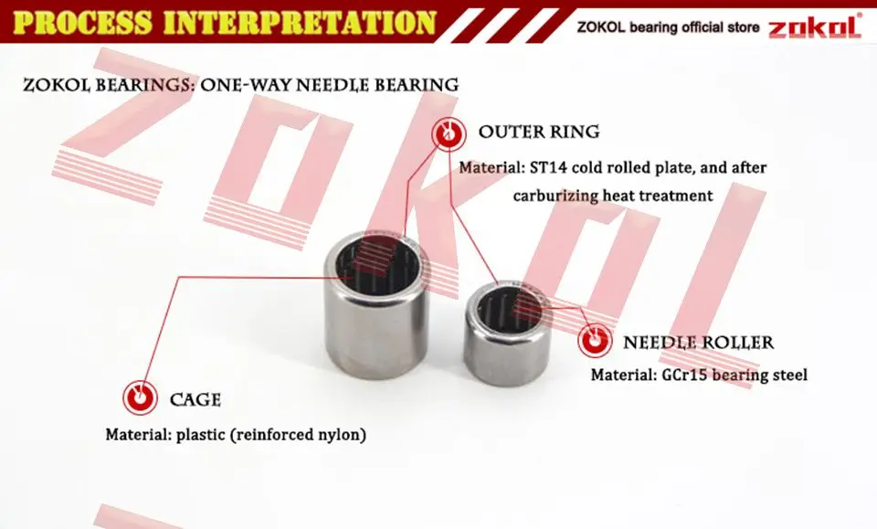TawSrBia 10Pcs Needle Bearing HF081412 Outer Octagon One-Way Needle Roller Bearing 8X14X12mm for Manufacturing Industry