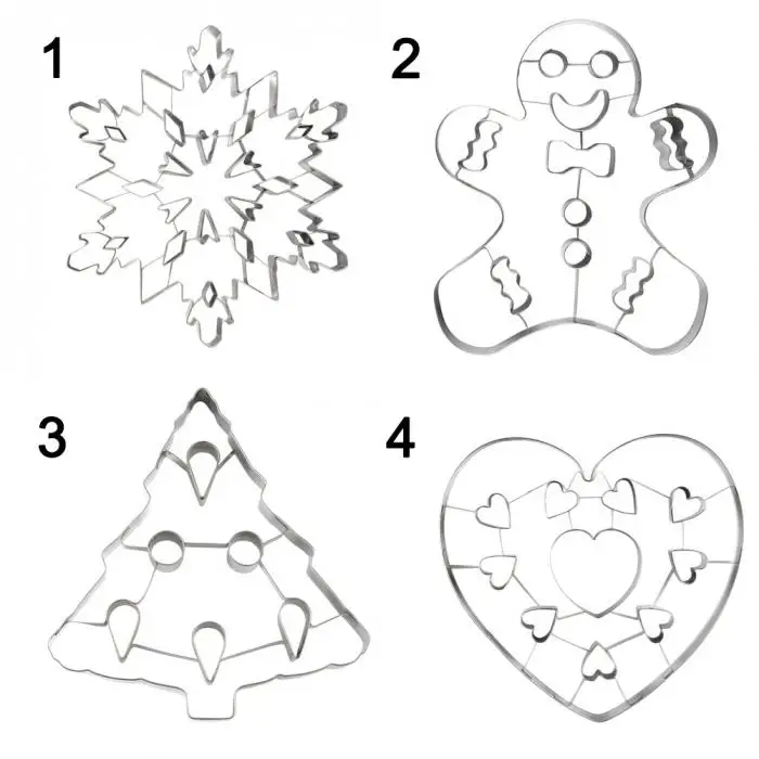 Нержавеющая сталь Рождественская елка снежинка Бисквит резак формы торт Декор выпечки инструмент TB
