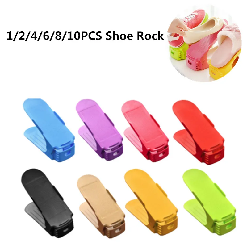

1/2/4/6/8/10PCS Adjustable Shoes Rack Organizers Space Saving Closet Stand Shelf Shoes Rack Shoesbox Holder for Living Room Home