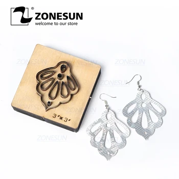 

ZONESUN T2 DIY Custom Cutter Leather Earring Cutting Die Leather Cut Out Earring For Steel Rule Die Cutting Machine Press Tools