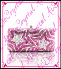Aidocrystal Handwerk neueste mini frauen rosa und weiß pentagram muster kristall clutch abendtasche