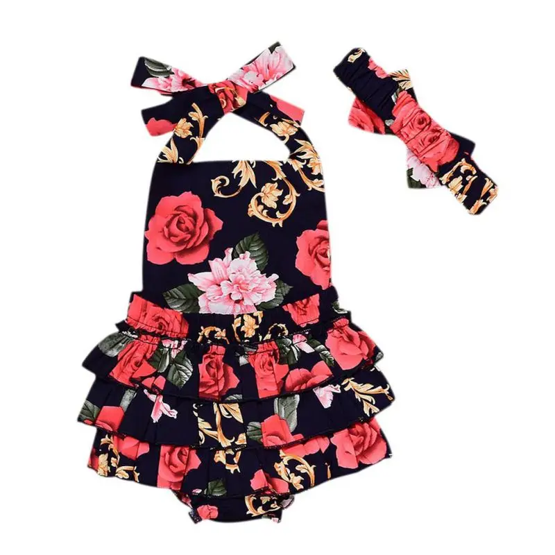 2017 Newborn Baby Girl Clothing Set Clothes 2 PCS Set Sleeveless Cotton