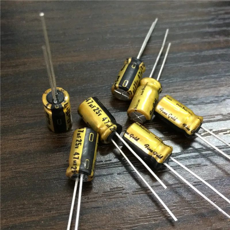 5pcs 47uF 25V 5x11mm Nichicon Audio 25V47uF High Grade HiFi Audio Capacitor